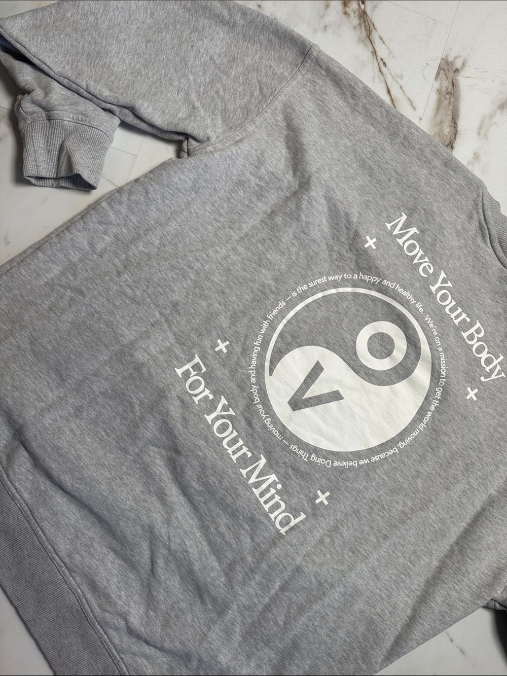 Outdoor Voices OV Graphic Sweatshirt Move Your Body For Your Mind Grey sz L
